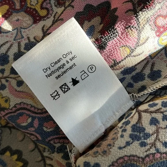 VERONICA BEARD | Sura Printed Crepe de Chine Blouse in Multicolor | Size 4 - Picture 13 of 13